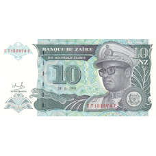 P55a Zaire - 10 N. Zaires Year 1993